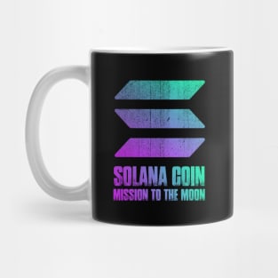 Vintage Solana Coin Mission To The Moon Crypto Token Cryptocurrency Wallet Birthday Gift For Men Women Mug